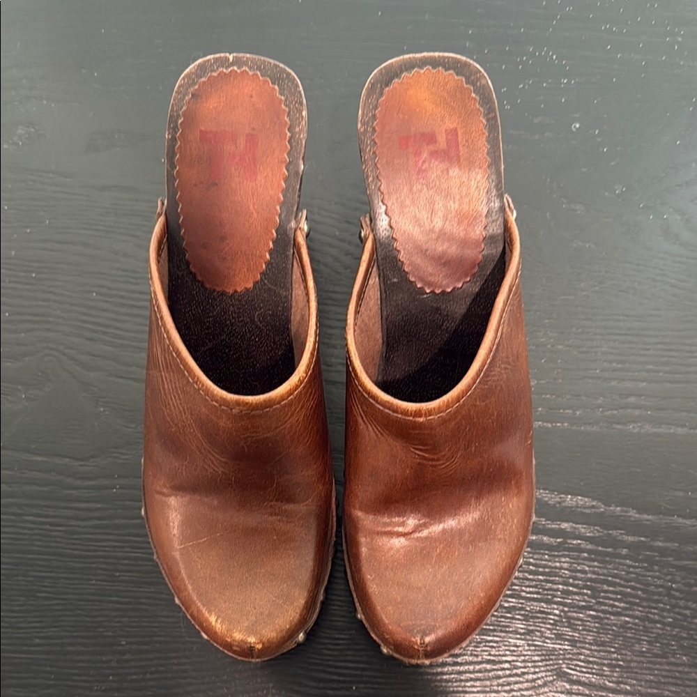 Tommy Hilfiger Brown Leather Mules